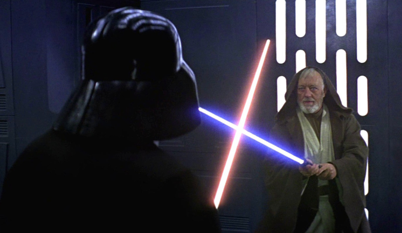 We never get a great look at it but, it’s a nice looking saber.